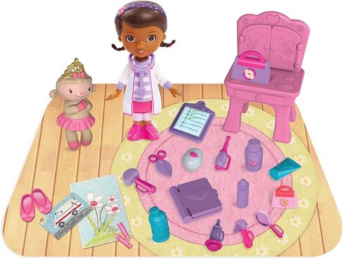 Doc McStuffins On-the-Go So Much Better Lambie 20-Piece Playset, Doc McStuffins Doll, Lambie Figure, 16 Tools and Accessories, Carrying Case, Officially Licensed Kids Toys for Ages 3 Up by Just Play in Saudi Arabia