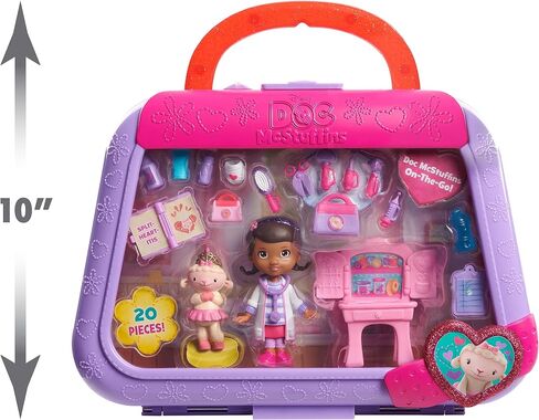 Doc McStuffins On-the-Go So Much Better Lambie 20-Piece Playset, Doc McStuffins Doll, Lambie Figure, 16 Tools and Accessories, Carrying Case, Officially Licensed Kids Toys for Ages 3 Up by Just Play in Saudi Arabia