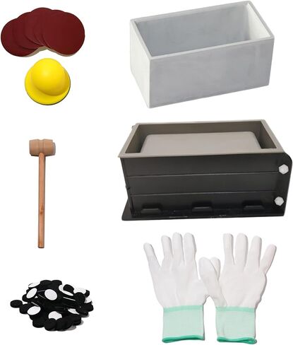 جيهتو مجموعات قوالب زراعة كبيرة مستطيلة من السيليكون - حافظة بلاستيكية متينة متضمنة - سهلة الفك، حاويات تخزين ذاتية الصنع، اواني عصارية ومنظم اقلام، قوالب خرسانية لصناعة فن الاسمنت in Kuwait