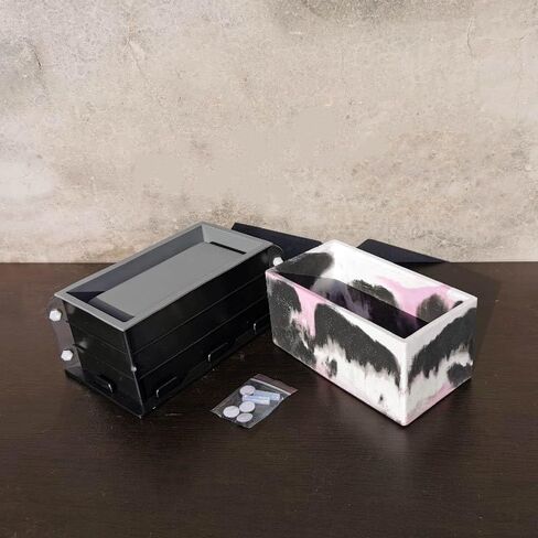 جيهتو مجموعات قوالب زراعة كبيرة مستطيلة من السيليكون - حافظة بلاستيكية متينة متضمنة - سهلة الفك، حاويات تخزين ذاتية الصنع، اواني عصارية ومنظم اقلام، قوالب خرسانية لصناعة فن الاسمنت in Kuwait