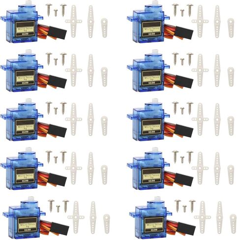 محرك سيرفو صغير ENLOZURE SG90 9G لروبوت RC والطائرة والمروحية والسيارة والقارب - خدمات صغيرة 180 درجة 10 قطع in Kuwait