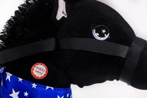 PonyLand Black Stick Horse with Sound Toy, 28 inches in Kuwait