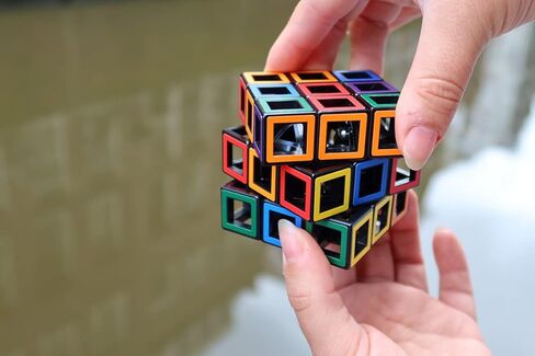 مكعب Meffert المجوف - اللغز الأصلي للمكعب الشفاف 3 × 3 من الألعاب الحديثة - متعة السفر المناسبة للأعمار من 9 إلى البالغين in Kuwait
