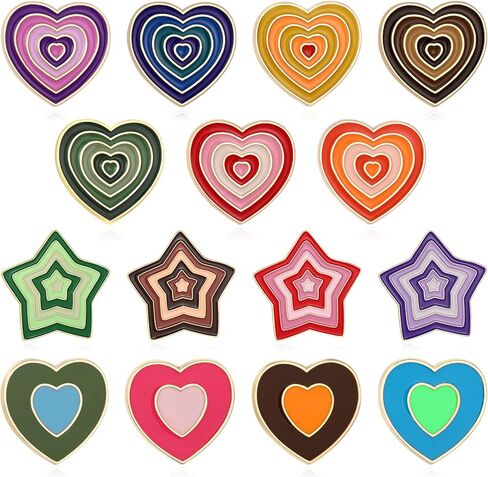 Y2k الملونة القلب المينا دبوس ملون القلب المينا دبوس لطيف Kawaii الملونة القلب دبابيس لحقائب الظهر دبابيس مجموعة للسترات الملابس حقيبة الظهر طية صدر السترة شارة الكرتون الملونة القلب المينا دبابيس الظهر in Kuwait