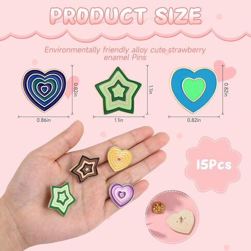 Y2k الملونة القلب المينا دبوس ملون القلب المينا دبوس لطيف Kawaii الملونة القلب دبابيس لحقائب الظهر دبابيس مجموعة للسترات الملابس حقيبة الظهر طية صدر السترة شارة الكرتون الملونة القلب المينا دبابيس الظهر in Kuwait
