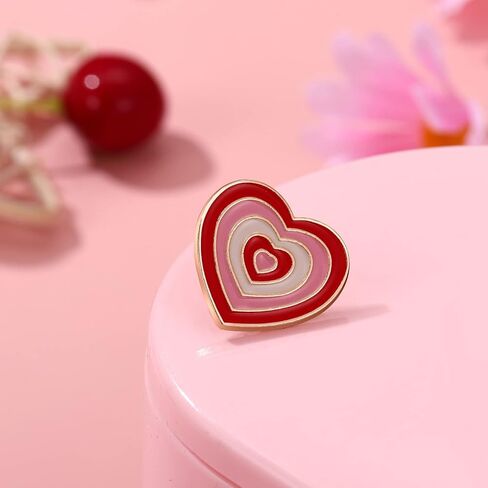 Y2k الملونة القلب المينا دبوس ملون القلب المينا دبوس لطيف Kawaii الملونة القلب دبابيس لحقائب الظهر دبابيس مجموعة للسترات الملابس حقيبة الظهر طية صدر السترة شارة الكرتون الملونة القلب المينا دبابيس الظهر in Kuwait