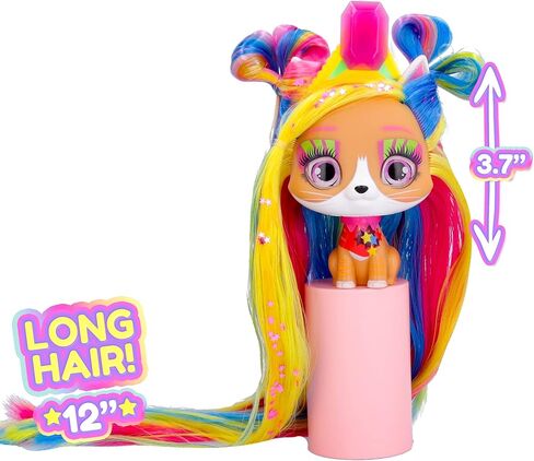 IMC Toys VIP Pets Cats - Melisa - Includes 1 VIP Pets Neon Cat Doll, 10 Surprises, 8 Accessories for Hair Styling | Girls & Kids Age 3+, Multicolor in Kuwait