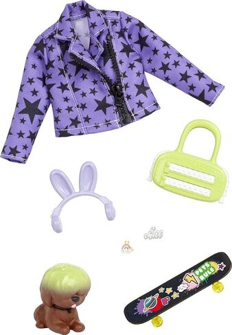 Barbie Extra Pet & Fashion Pack with 7 Pieces Including Pet Puppy, Pet Accessories & Fashion Pieces Doll, Toy for Kids 3 Years Old & Up in Saudi Arabia