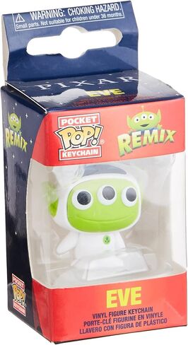 فانكو بوب! سلسلة مفاتيح: Pixar Alien Remix - Eve، متعددة الألوان، 2 بوصة in Kuwait