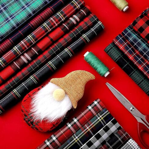 20 Pieces Plaid Fabrics Square Tartan Fabric Buffalo Plaid Quilting Fabric 10.6 Inch DIY Homespun Fabric Soft Checkered Precut Christmas Charm Packs for Crafts Sewing Scrapbooking Patchwork in Saudi Arabia