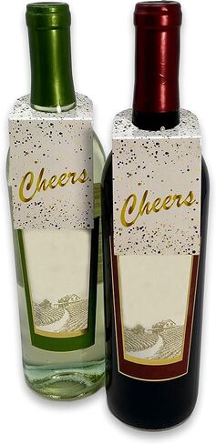 بطاقات هدايا زجاجة النبيذ - 15 بطاقة هدايا زجاجة النبيذ لحفلات أعياد الميلاد، هدايا الاحتفال، الذكرى السنوية، أو أي مناسبة خاصة. تناسب بطاقات الهدايا هذه بسهولة حول رقبة معظم الزجاجات. in Kuwait