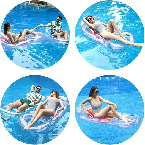 فايندويويل عوامة حمام سباحة قابلة للنفخ مع مسند راس ومسند ظهر ومسند قدم مع حوامل اكواب للبالغين من قطعتين in Kuwait