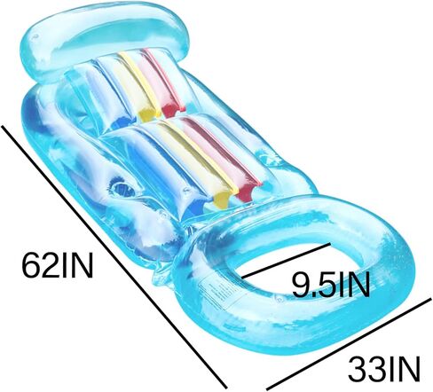 فايندويويل عوامة حمام سباحة قابلة للنفخ مع مسند راس ومسند ظهر ومسند قدم مع حوامل اكواب للبالغين من قطعتين in Kuwait