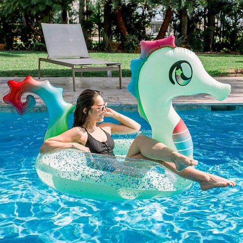 Inflatable Drink Pool Float Tube Seahorse with Drink Float PoolCandy 48 inch Swim Ring in Saudi Arabia