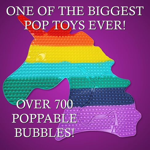 Zillywood Jumbo Unicorn pop Toy with Free Large Butterfly pop Toy. Big pop Bubble Fidget Toys, Popper pop Toy. Giant Popping Toy with 736 Bubbles. Over 700 Poppers Fidget Toy Huge pop for Girls. in Kuwait