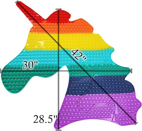 Zillywood Jumbo Unicorn pop Toy with Free Large Butterfly pop Toy. Big pop Bubble Fidget Toys, Popper pop Toy. Giant Popping Toy with 736 Bubbles. Over 700 Poppers Fidget Toy Huge pop for Girls. in Kuwait