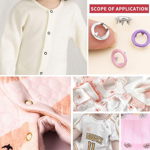 804 قطعة من ازرار كبس للخياطة مع كماشة ادوات ضغط للملابس وملابس الاطفال والرومبر والمرايل ومجموعة مشابك كبس للملابس (9.5 ملم 20 لون) من بيو in Kuwait