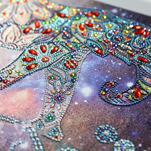 طقم أدوات الطلاء الماسي الخاص على شكل مثقاب خاص للبالغين، لوحة فنية من الكريستال 5D بغرزات متقاطعة مع أدوات تزيين الحائط للفسيفساء (37 × 47 سم) من إنغزي, 37x47CM in Kuwait