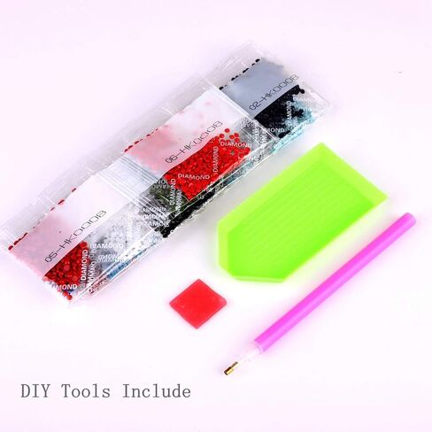 طقم أدوات الطلاء الماسي الخاص على شكل مثقاب خاص للبالغين، لوحة فنية من الكريستال 5D بغرزات متقاطعة مع أدوات تزيين الحائط للفسيفساء (37 × 47 سم) من إنغزي, 37x47CM in Kuwait