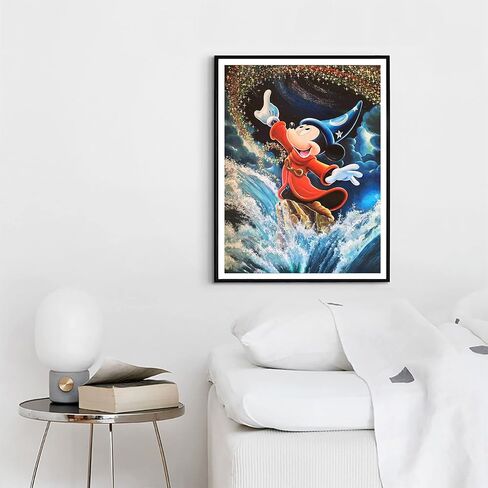 بالوديو مجموعة رسم ماسية خماسية الابعاد للكبار، لوحة فنية للماس، رسم بالارقام، حفر دائري كامل بغرز متقاطعة من حجر الراين الكريستالي لتزيين الحائط المنزلي 12×16 انش in Kuwait