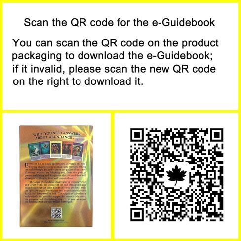 HOHAJIU إصدار جيب من بطاقات أوراكل 44 ملائكة الوفرة مع دليل إلكتروني - بطاقات التارو للمبتدئين - مجموعة أوراكل مع المعاني عليها in Kuwait