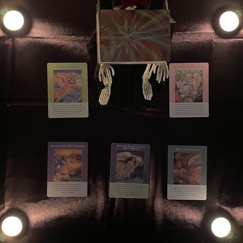 HOHAJIU إصدار جيب من بطاقات أوراكل 44 ملائكة الوفرة مع دليل إلكتروني - بطاقات التارو للمبتدئين - مجموعة أوراكل مع المعاني عليها in Kuwait