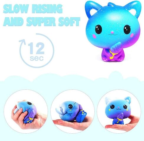 مجموعة ألعاب ZYZZYZY Unicorn Squishies - كعكة الرنة الضخمة، دونات يونيكورن، ديناصور، حصان وحيد القرن، قطة آيس كريم كاواي بطيئة الارتفاع ألعاب إسفنجية لحفلات الأطفال (6 عبوات) in Kuwait