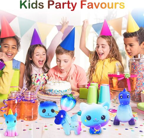 مجموعة ألعاب ZYZZYZY Unicorn Squishies - كعكة الرنة الضخمة، دونات يونيكورن، ديناصور، حصان وحيد القرن، قطة آيس كريم كاواي بطيئة الارتفاع ألعاب إسفنجية لحفلات الأطفال (6 عبوات) in Kuwait