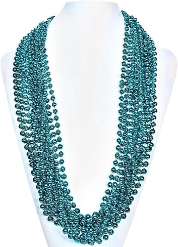 Sparkling Purple Metallic Oval Bead Party Necklaces (50 Pcs.) - 30" - Elegant & Vibrant Accessories - Perfect for Any Occasion in Kuwait