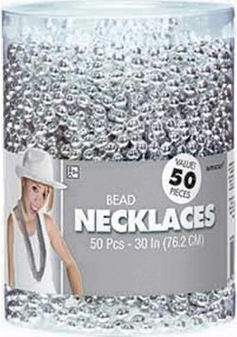 Sparkling Purple Metallic Oval Bead Party Necklaces (50 Pcs.) - 30" - Elegant & Vibrant Accessories - Perfect for Any Occasion in Kuwait