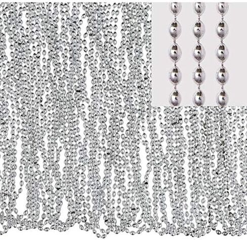 Sparkling Purple Metallic Oval Bead Party Necklaces (50 Pcs.) - 30" - Elegant & Vibrant Accessories - Perfect for Any Occasion in Kuwait