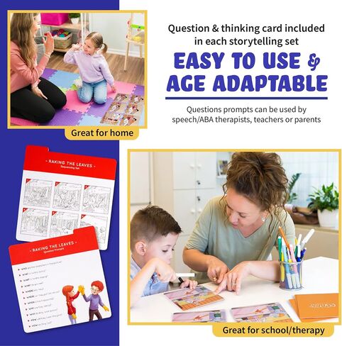 Sequencing Cards, Picture Cards, Storytelling Cards, Speech Therapy Materials, Home School Supplies, ESL, ELL, Social Skills, Combo Set in Kuwait