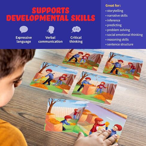 Sequencing Cards, Picture Cards, Storytelling Cards, Speech Therapy Materials, Home School Supplies, ESL, ELL, Social Skills, Combo Set in Kuwait