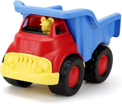 Green Toys Disney Baby Exclusive Mickey Mouse Dump Truck, Red/Blue - Pretend Play, Motor Skills, Kids Toy Vehicle. No BPA, phthalates, PVC. Dishwasher Safe, Recycled Plastic, Made in USA. in Saudi Arabia