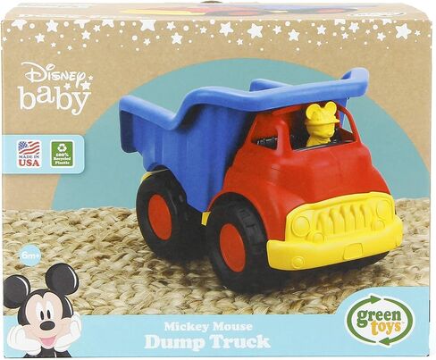 Green Toys Disney Baby Exclusive Mickey Mouse Dump Truck, Red/Blue - Pretend Play, Motor Skills, Kids Toy Vehicle. No BPA, phthalates, PVC. Dishwasher Safe, Recycled Plastic, Made in USA. in Saudi Arabia