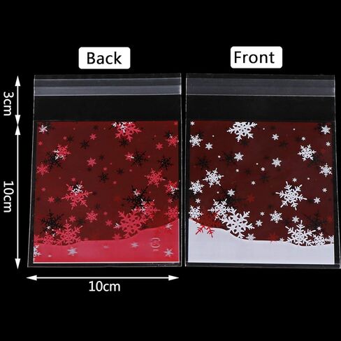 400 قطعة أكياس حلوى عيد الميلاد ندفة الثلج أكياس حلوى حلوى ذاتية اللصق من السيلوفان البلاستيك الخبز حلوى حلوى أكياس الهدايا in Kuwait