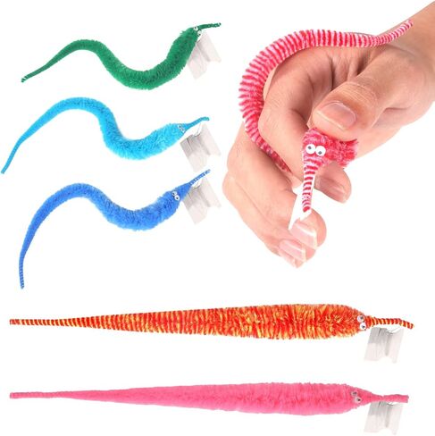 KOOCHI 24 PCS Magic Worms Wiggly Worms Twisty Fuzzy Worm Toys Gifts Carnival Kid Party, 12 Colors… in Saudi Arabia