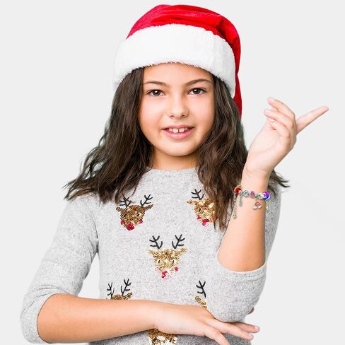 طقم صنع الأساور الساحرة من FTBox للفتيات، خرز لصنع المجوهرات على شكل وحيد القرن/حورية البحر، هدايا عيد الميلاد اليدوية للفتيات بعمر 4-8-12 سنة in Kuwait