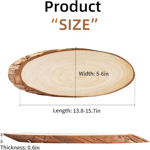 شرائح الخشب الطبيعي من FEZZIA، 5 قطع شرائح خشبية بيضاوية الشكل غير مكتملة مع حبل لتزيين الهالوين، لافتة الشارع، ديكورات اللوحات الإعلانية، الحرف اليدوية، زخارف زفاف عيد الميلاد، 13.8-15.7 بوصة in Kuwait