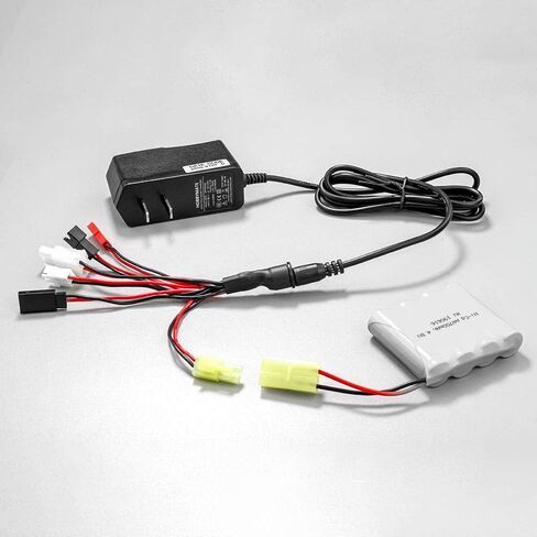 شاحن بطارية HOBBYMATE 3.6 فولت 4.8 فولت 7.2 فولت 8.4 فولت 9.6 فولت Nimh NiCd Rc، 4.8 فولت - 6.0 فولت Nimh Rc شاحن بطارية Rx مع 6 مقابس محول محول in Kuwait