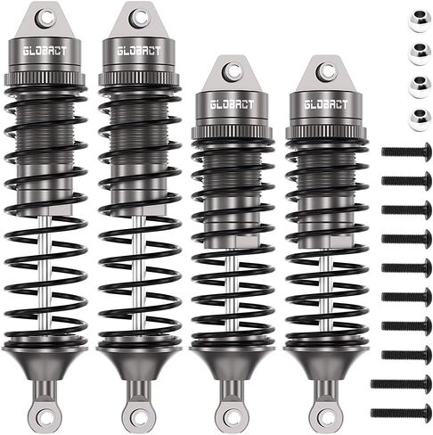 RC Oil Shock Absorber Aluminum Adjustable Front & Rear Shocks for Traxxas Slash 2WD Rustler Stampede Raptor R 4X4 Slash Hoss 4X4 VXL Stampede Bandit Rustler 1/10 Upgrades Parts (Titanium) in Kuwait