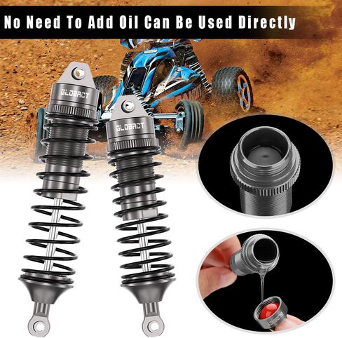 RC Oil Shock Absorber Aluminum Adjustable Front & Rear Shocks for Traxxas Slash 2WD Rustler Stampede Raptor R 4X4 Slash Hoss 4X4 VXL Stampede Bandit Rustler 1/10 Upgrades Parts (Titanium) in Kuwait