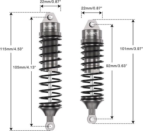 RC Oil Shock Absorber Aluminum Adjustable Front & Rear Shocks for Traxxas Slash 2WD Rustler Stampede Raptor R 4X4 Slash Hoss 4X4 VXL Stampede Bandit Rustler 1/10 Upgrades Parts (Titanium) in Kuwait