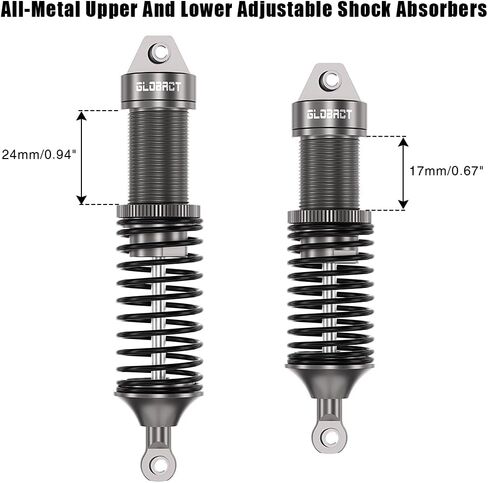 RC Oil Shock Absorber Aluminum Adjustable Front & Rear Shocks for Traxxas Slash 2WD Rustler Stampede Raptor R 4X4 Slash Hoss 4X4 VXL Stampede Bandit Rustler 1/10 Upgrades Parts (Titanium) in Kuwait