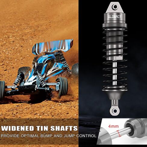 RC Oil Shock Absorber Aluminum Adjustable Front & Rear Shocks for Traxxas Slash 2WD Rustler Stampede Raptor R 4X4 Slash Hoss 4X4 VXL Stampede Bandit Rustler 1/10 Upgrades Parts (Titanium) in Kuwait