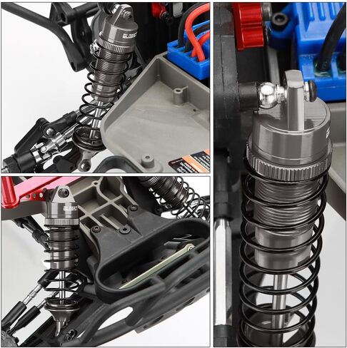 RC Oil Shock Absorber Aluminum Adjustable Front & Rear Shocks for Traxxas Slash 2WD Rustler Stampede Raptor R 4X4 Slash Hoss 4X4 VXL Stampede Bandit Rustler 1/10 Upgrades Parts (Titanium) in Kuwait