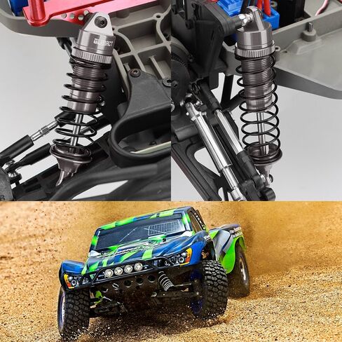 RC Oil Shock Absorber Aluminum Adjustable Front & Rear Shocks for Traxxas Slash 2WD Rustler Stampede Raptor R 4X4 Slash Hoss 4X4 VXL Stampede Bandit Rustler 1/10 Upgrades Parts (Titanium) in Kuwait