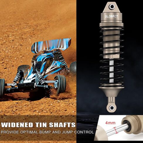 صدمات الزيت EPINON RC من الألومنيوم الأمامي والخلفي لصدمات 1/10 Slash Stampede Rustler Bandit Hoss F-150 2WD/4x4 استبدال أجزاء الترقية 5862 (4 قطع بني) in Kuwait