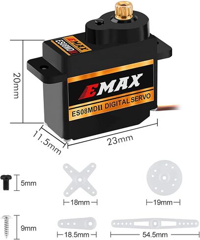 جهاز تحكم عن بعد سيرفو اي ماكس ES08MD II ترس معدني صغير 12 غرام SCX24 سيرفو رقمي مع دعامة تثبيت مؤازرة وذراع لنموذج قارب السيارة التي تعمل بجهاز تحكم عن بعد in Kuwait
