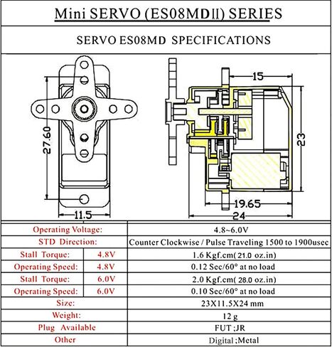جهاز تحكم عن بعد سيرفو اي ماكس ES08MD II ترس معدني صغير 12 غرام SCX24 سيرفو رقمي مع دعامة تثبيت مؤازرة وذراع لنموذج قارب السيارة التي تعمل بجهاز تحكم عن بعد in Kuwait